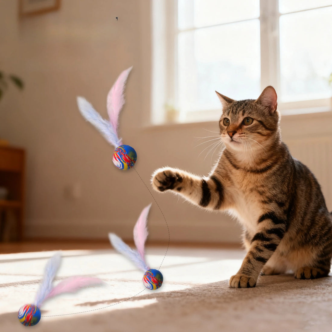 Feather Cat Toy Ball